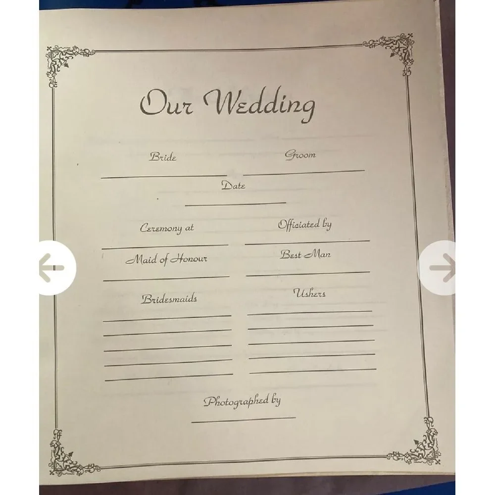 Elegant Wedding Guest Book with‎ Metallic Frame Keepsake Memory Album